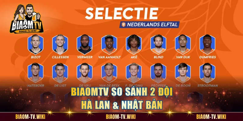 BiaomTV so sánh 2 đội Hà Lan & Nhật Bản