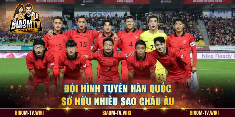 Đội hình tuyển Hàn Quốc sở hữu nhiều sao châu Âu