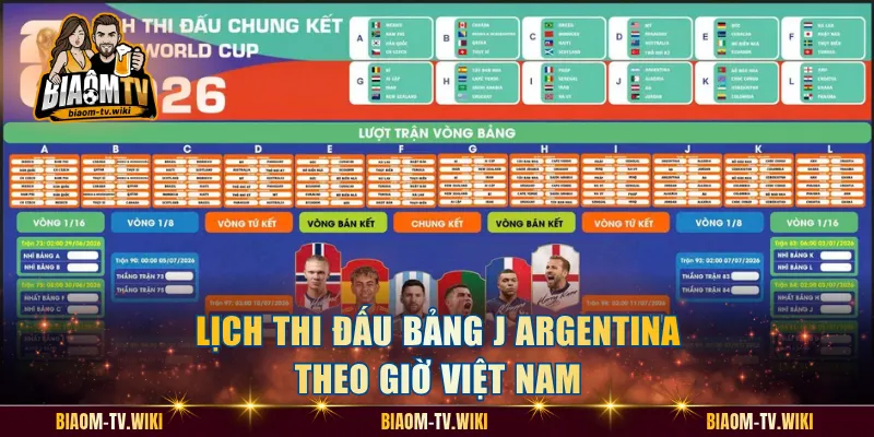 Lịch thi đấu bảng J Argentina theo giờ Việt Nam