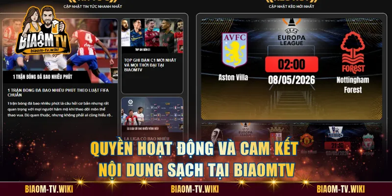 Quyền hoạt động và cam kết nội dung sạch tại BiaomTV